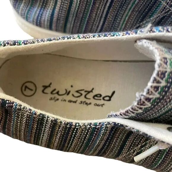 Twisted Slip On Multi Color Womens Sneaker Shoe Sz 7 - Picture 4 of 12